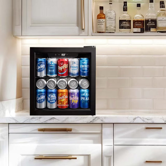 Frigidaire 1.6 Cu. Ft. Glass Door Compact Beverage Refrigerator, Reversible Door