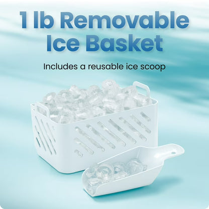 Iceman by Chefman Dual-Size Compact Bullet Ice Machine, 26 lb Daily Ice Production, 2 Ice Sizes, Self-Cleaning Countertop Ice Maker, Black