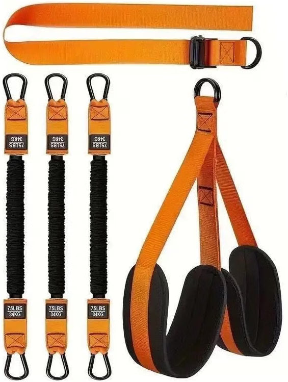 HyperionFlo Essentials Resistance Bands Set, 5-Level Adjustable Resistance Training System with Handles, Ankle Straps & Door Anchor