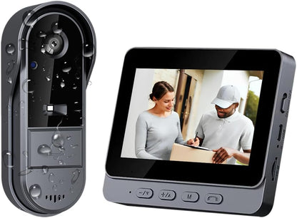 TKMARS Wireless Video Doorbell Camera with 4.3" Monitor, 1080P HD, 170° Wide Angle, Two-Way Audio, Night Vision, IP65 Waterproof, No Wi-Fi or Subscription Required