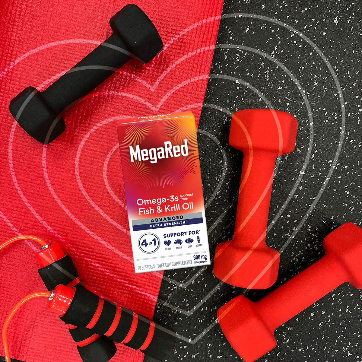 MegaRed Omega-3 Fish & Krill Oil Advanced Softgels, 900mg, 60 Ct.