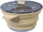 2.5L Collapsible Camping Cook Pot, Khaki Portable Cookware, Outdoor Hiking