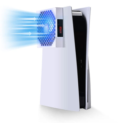 G-STORY PS5 Cooling Fan | Auto 3-Speed Adjustable Console Cooler with LED Temperature Display & RGB Lighting