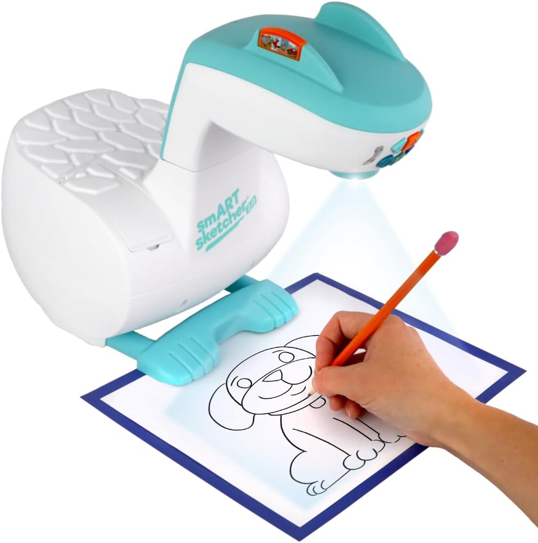 Flycatcher smART Sketcher 2.0 Projector, Step-by-Step Drawing Projector for Kids Ages 5+, 60+ Activities, Bluetooth App, Drawing & Tracing Toy, Teal & White