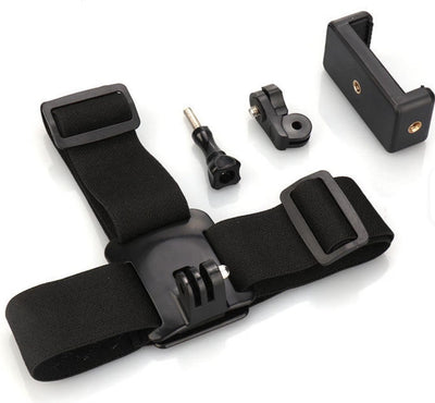HyperionFlo Essentials Universal Head Strap Mobile Phone Holder, Adjustable Helmet-Mount Camera Holder with Rubber Grip Pads