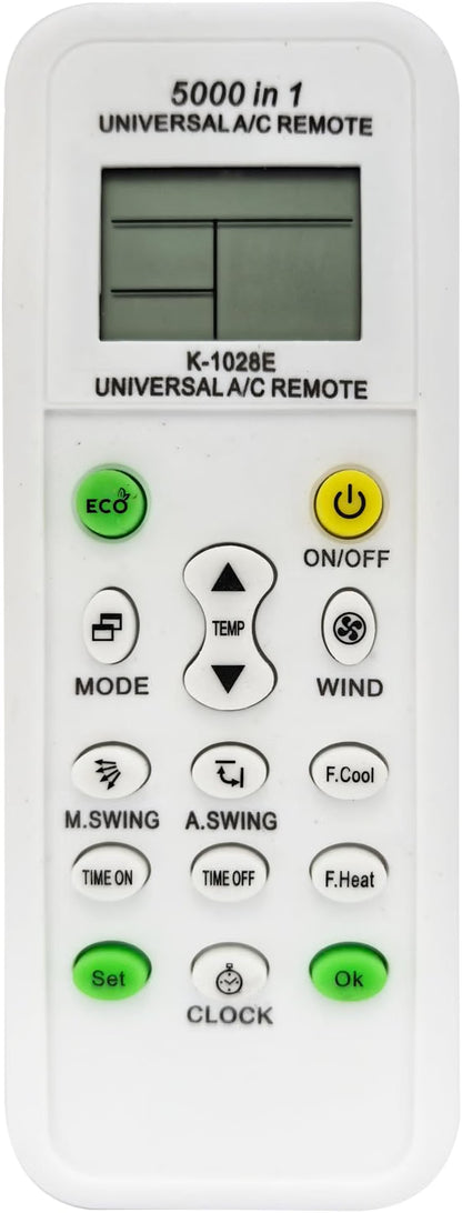 HyperionFlo Essentials Universal AC Remote Control, 5000-in-1 Multi-Brand Compatible K-1028E Model with LCD Display