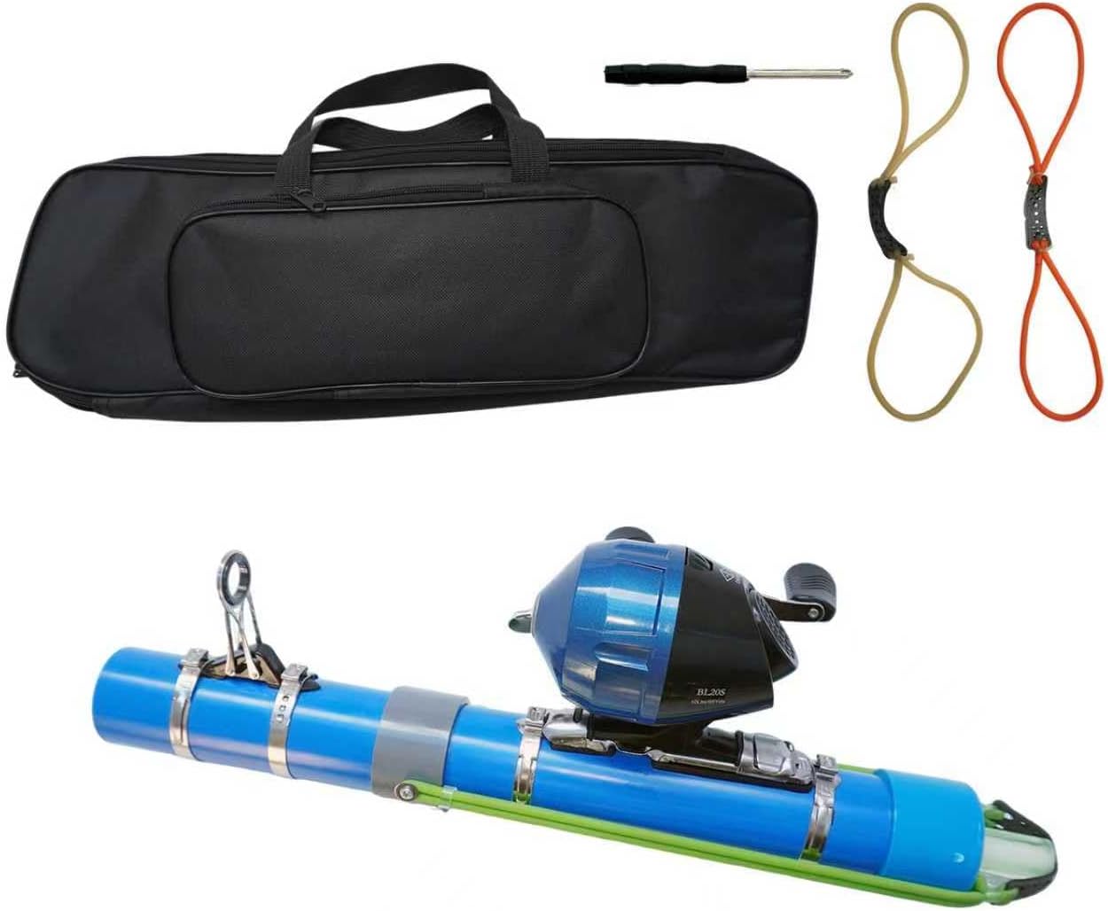 KingKatch Catapult Fishing Rod, Heavy-Duty Slingshot Fishing Pole with Reel & Braided Line, Portable Lure Launcher for Freshwater & Saltwater Fishing