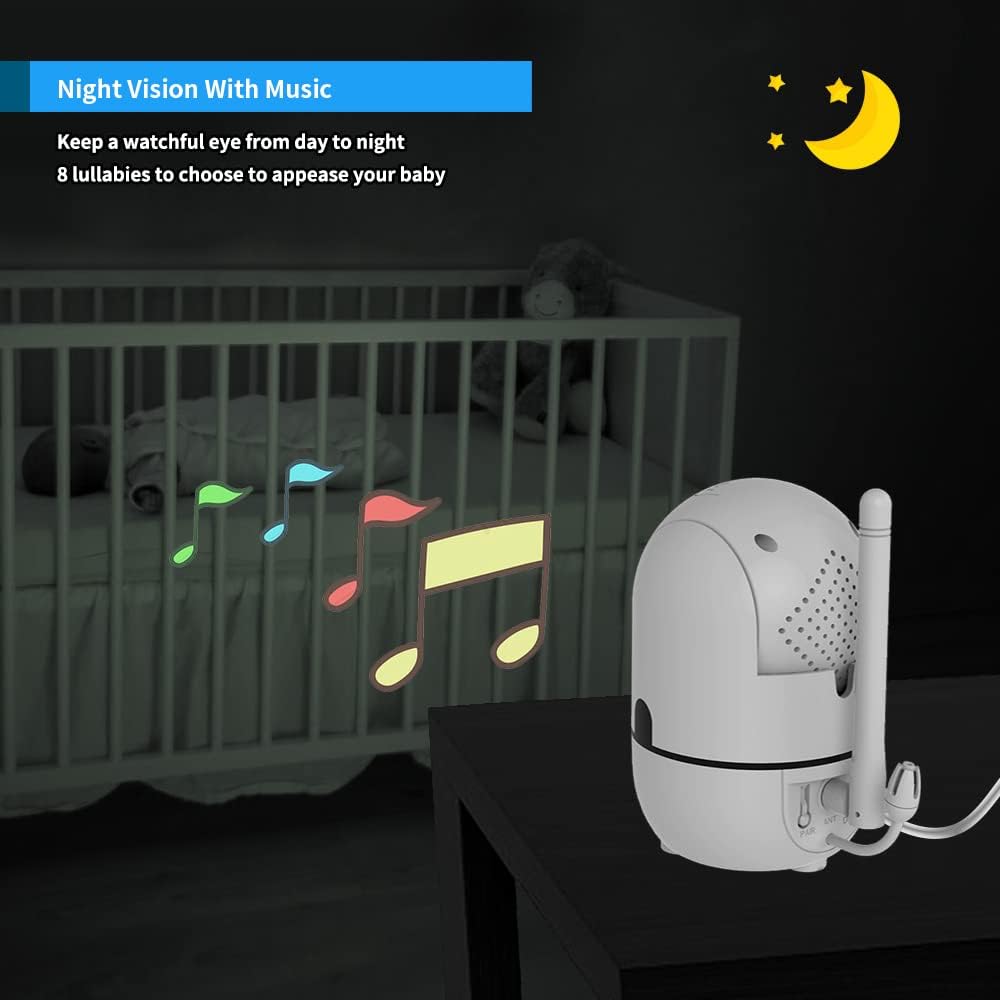 HelloBaby No WiFi Baby Monitor Camera and Audio HB6550, 5" Video Screen Trusted by 10M+ Families, 30H Battery, PTZ, Private No-WiFi, Night Vision, 1000ft, Easy Setup, 2-Way Talk, VOX, Travel Ready