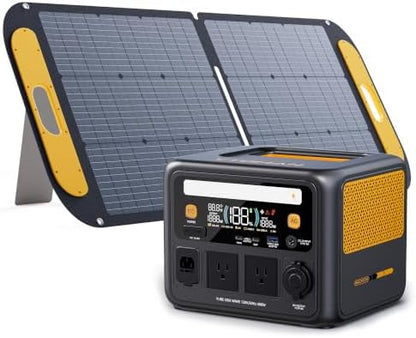 VTOMAN Jump 600X 600W Portable Power Station with 110W Foldable Solar Panel 170W Fast Recharge, 268.8Wh LiFePO4 Battery, 100W USB-C Output, 1200W Surge Solar Generator Kit for Camping, RV, Home Backup