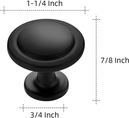 Ravinte Matte Black Round Cabinet Knobs,Zinc Pulls,1-1/4 Inch,30 Pack