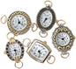 Mix Geneva Elite Watch Faces for Beading, 5-Piece Two-Tone Watch Face Set with Loops & Batteries, Women's DIY Beaded Watch Making Accessories