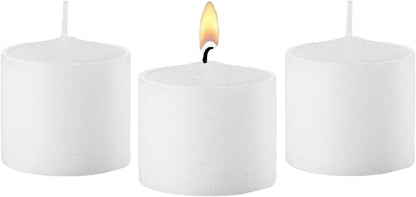D'light Online Long 10 Hour Burn Time Unscented White Votive Candles - Small Candles for Birthdays, Home Decoration, Restaurants, Synagogues, Churches and Weddings (White, 10 Hour - Set of 288)