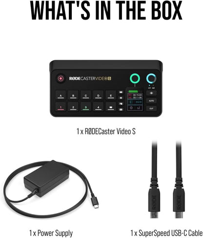 RØDE RØDECaster Video S | Podcast Video Switcher & Audio Interface with HDMI, USB, XLR, Multi-Source Scenes, Media Playback & Direct Streaming