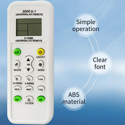 HyperionFlo Essentials Universal AC Remote Control, 5000-in-1 Multi-Brand Compatible K-1028E Model with LCD Display