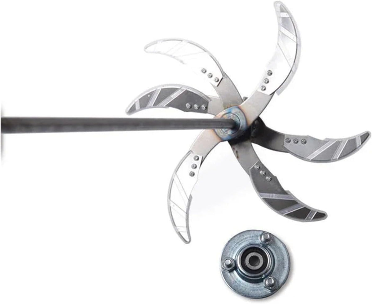 Agricultural Fruit And Vegetable Crusher 4/6 Blade Breeding Cutter Electric Drill Chopper Blade Fits Goose Chicken Feed Grass(6 bldae with Shaft)