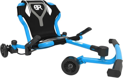 EzyRoller Drifter X Ride-On Toy for Kids Ages 4-12+, Blue, Adjustable Drift Machine with Steel Frame, Hand Brake & Extension Bars