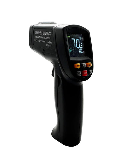 Sper Scientific 800131 Infrared Non-Contact High Temp Thermometer 12:1/1742°F with Color LCD and Laser Sight – Industrial Temperature Gun for HVAC, Automotive, Electrical, Cooking & More