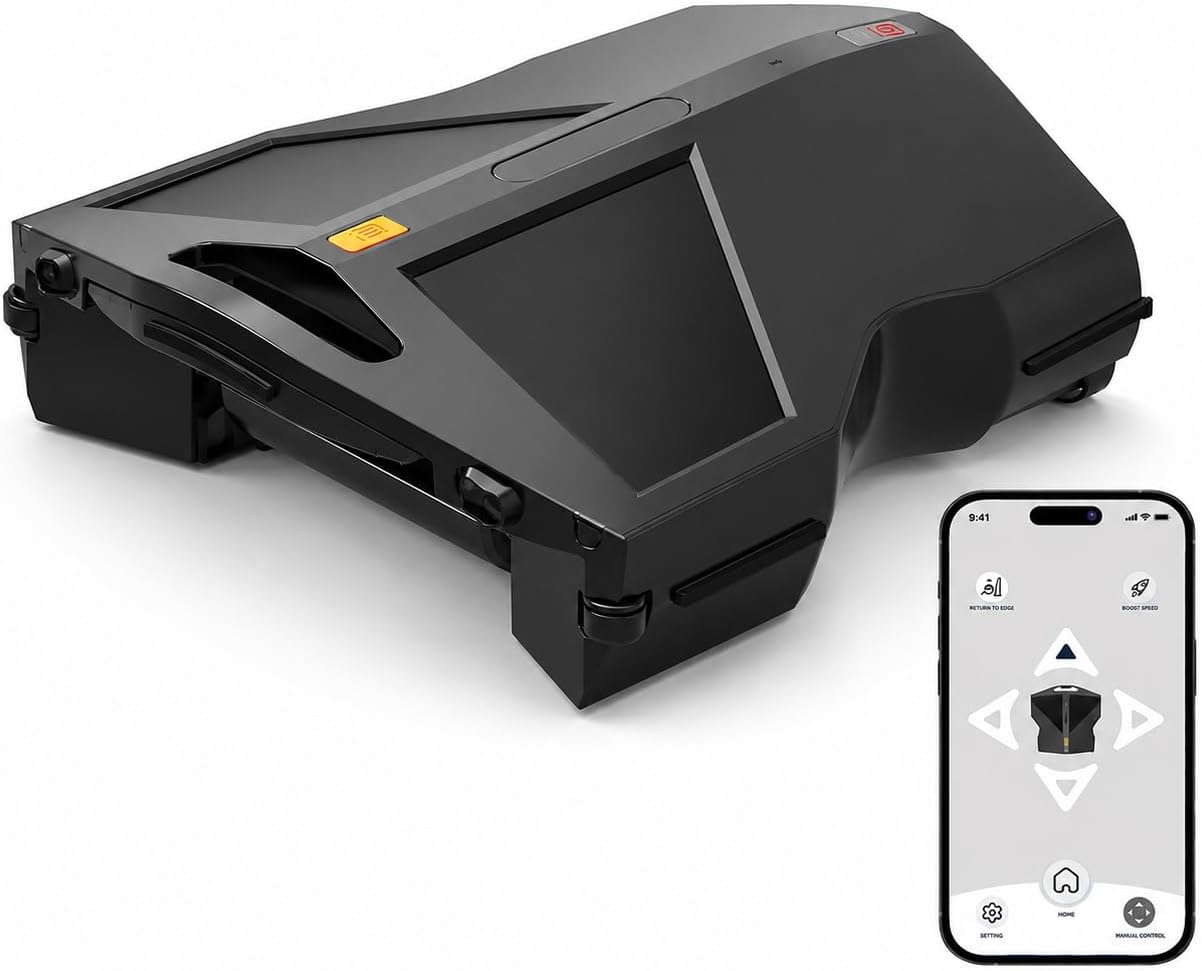 Solar Pool Surface Skimmer Robot, Smart Obstacle Avoidance & Path Planning Edge Cleaning, Smart Parking & App Control, Dual Charging Options, Strong Suction for Pools, Black