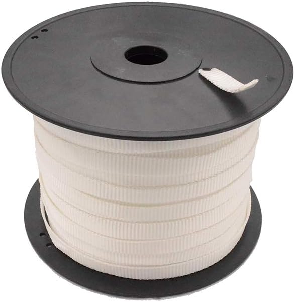 5/8" Heavy Duty Woven Cord Strapping, 492 FT 1,250 lb, Pull Tape/Mule Webbing, Polyester Pulling Tape, Flat Rope