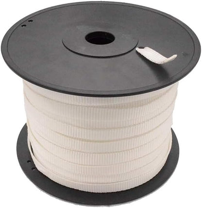 5/8" Heavy Duty Woven Cord Strapping, 492 FT 1,250 lb, Pull Tape/Mule Webbing, Polyester Pulling Tape, Flat Rope