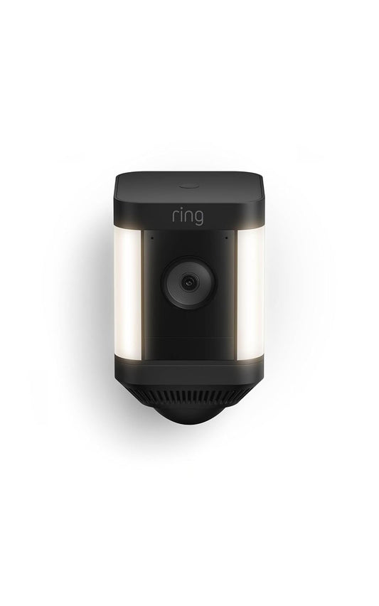Ring Spotlight Cam Plus, Battery, Home or Business Security with HD video, Two-Way Talk, Color Night Vision, and Security Siren, Black