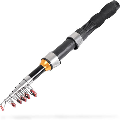 RESTCLOUD Telescopic Fishing Rod, 4.9ft Collapsible Fishing Pole, Lightweight Fiberglass Rod with EVA Grip for Saltwater & Freshwater Fishing