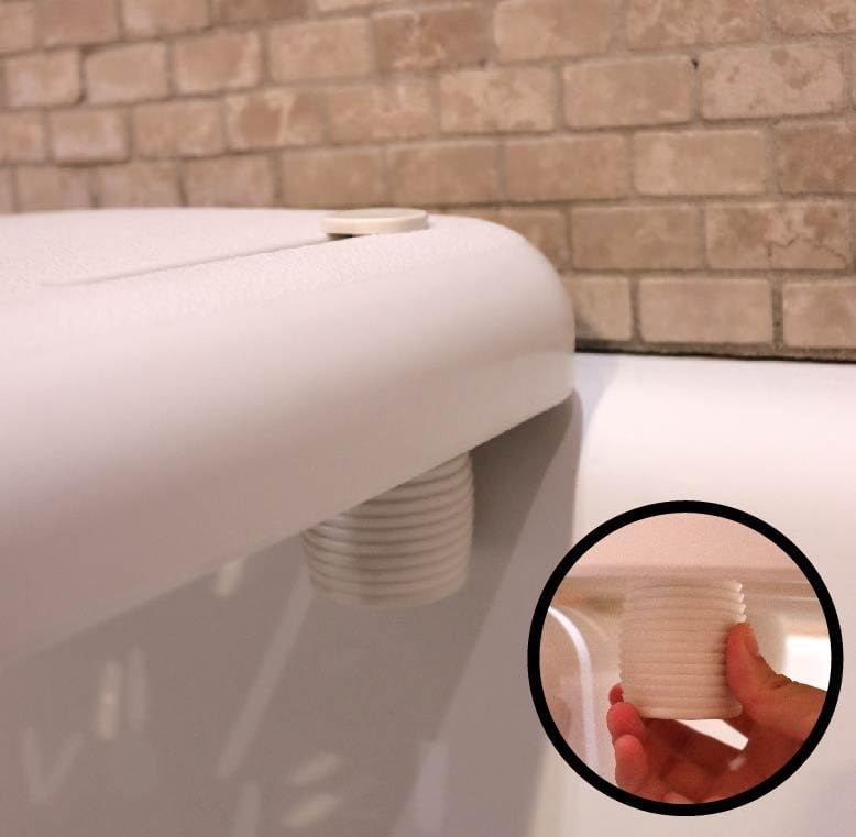 Pepe Mobility Bath Board with Handle for Adults, Bathtub Transfer Bench Fits Most Tubs, 4 Adjustable Non-Slip Legs, Drainage Holes, Helps Sitting and Standing Safely, Model 2, White Plastic