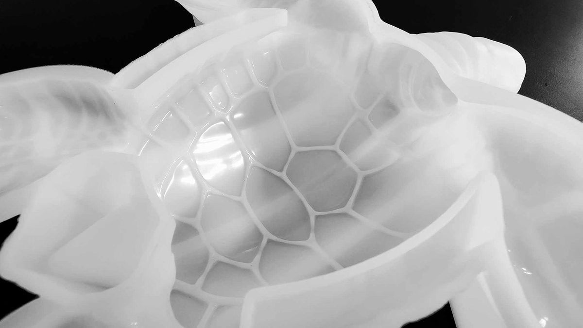 HyperionFlo Essentials Giant Sea Turtle Silicone Mold, 12-Inch Large Shell-Shaped Mold, White