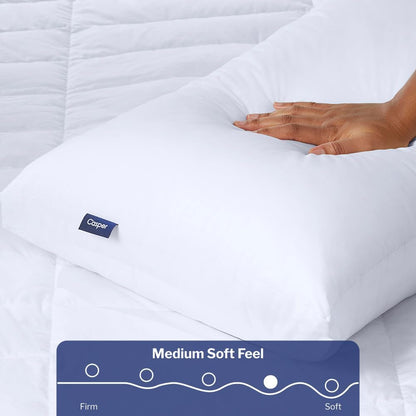 Casper Sleep Original Pillow – King Down-Alternative Bed Pillow Supports Side, Back & Stomach Sleepers, Neck Pain Relief, Machine Washable, Breathable Cotton Cover