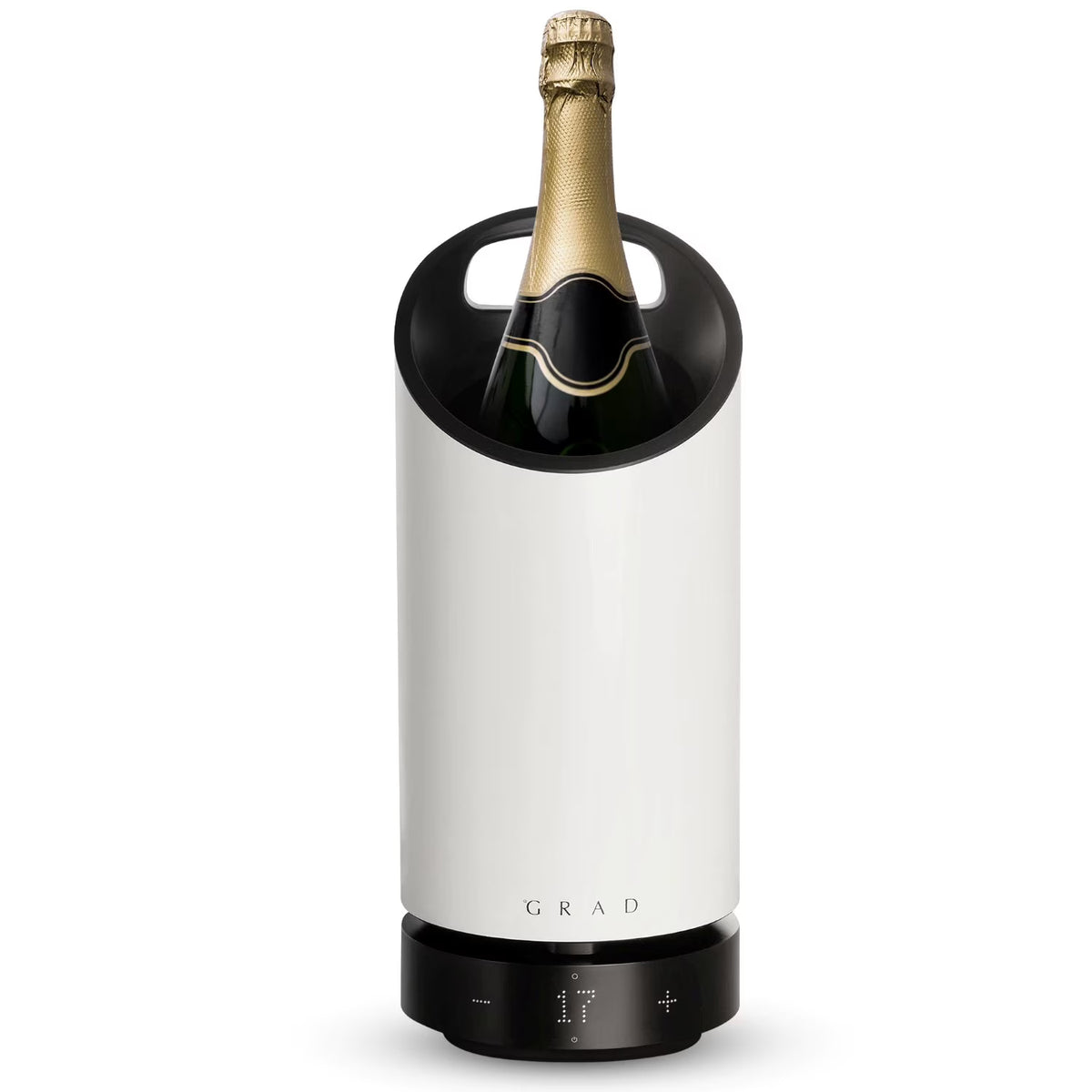GRAD No.1 Rechargeable Wine Cooler, Portable Temperature-Controlled Wine Chiller with Active Cooling, 41°F–68°F, Up to 15-Hour Battery, Scandinavian Design