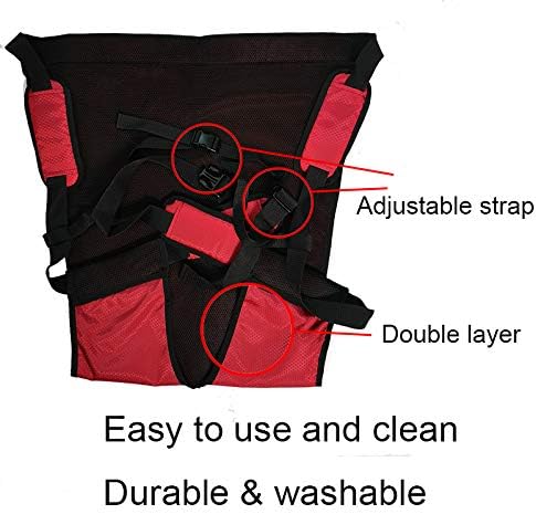 Double Layer Patient Lift Sling Carrier One-Person Transferring Belt for Carrying Up and Down Stairs to Bed,Wheelchair,Chair,Car,Vehicle for Elderly,Handicapped,Disabled,Bedridden (Red, Small)
