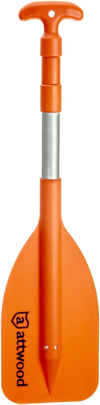 attwood Emergency Telescoping Paddle – Floating Boat Paddle, Orange