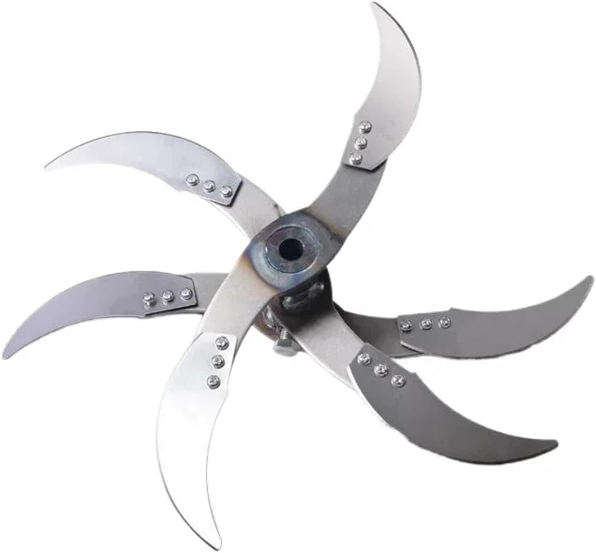 Agricultural Fruit And Vegetable Crusher 4/6 Blade Breeding Cutter Electric Drill Chopper Blade Fits Goose Chicken Feed Grass(6 bldae with Shaft)