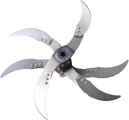 Agricultural Fruit And Vegetable Crusher 4/6 Blade Breeding Cutter Electric Drill Chopper Blade Fits Goose Chicken Feed Grass(6 bldae with Shaft)