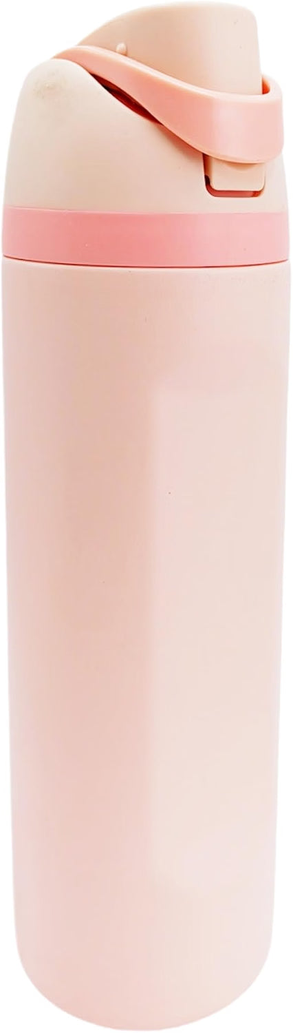 HyperionFlo Essentials 24oz Insulated Stainless Steel Water Bottle with Straw, Double-Wall Vacuum Travel Bottle, Leakproof Spillproof, Pink
