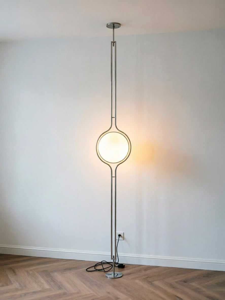 HyperionFlo Essentials Premium Stainless Steel Floor-to-Ceiling Lamp, Adjustable 98–110 Inch Standing Lamp, 3 Color Modes, Tool-Free Installation, White
