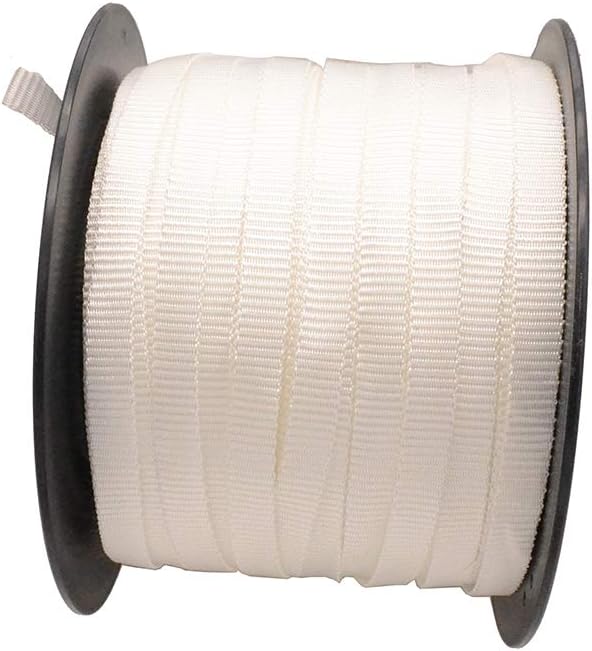 5/8" Heavy Duty Woven Cord Strapping, 492 FT 1,250 lb, Pull Tape/Mule Webbing, Polyester Pulling Tape, Flat Rope