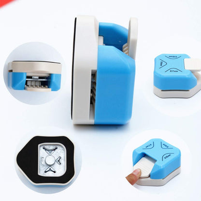 QIQQIKIN 3-in-1 Paper Corner Rounder Punch, R4mm R7mm R10mm Manual Cutter for Crafts, Photos, Cards, Scrapbooking, Journaling and DIY Projects
