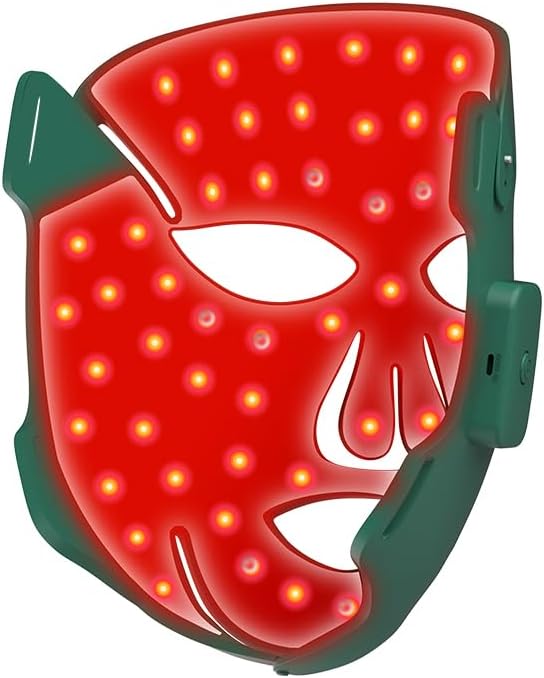 MEGELIN Wireless LED Light Therapy Mask with 4 Targeted Light - FDA Cleared 4D Contoured Full Forehead & Chin Coverage, Wireless One-Touch Control Hands-Free Facial Mask, Gift for Women/Wife/Mom