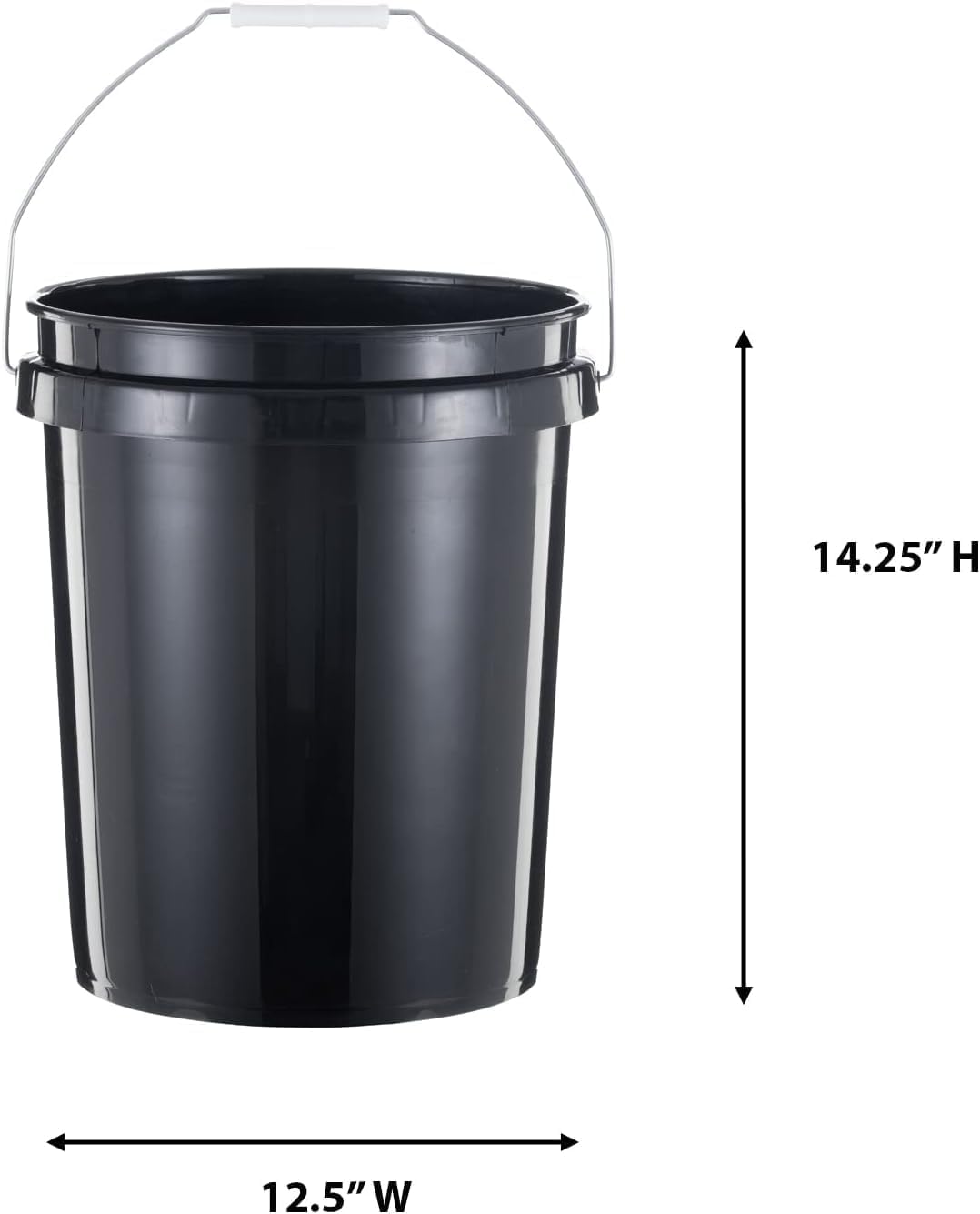 United Solutions 5-Gallon Heavy-Duty Buckets with Snap-On Lids, 6-Pack – BPA-Free, Food-Grade Plastic, Multi-Purpose Storage for Home, DIY, and Job Sites – Black