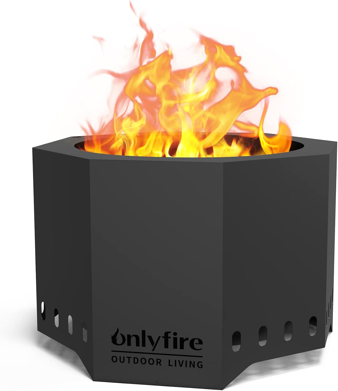 24" Modern Smokeless Fire Pit, Large Wood Burning Firepit, FP013 Portable Outdoor Fireplace for Patio Backyard Gathering Bonfire Party Camping Tailgating Lakeside Villa Beachside