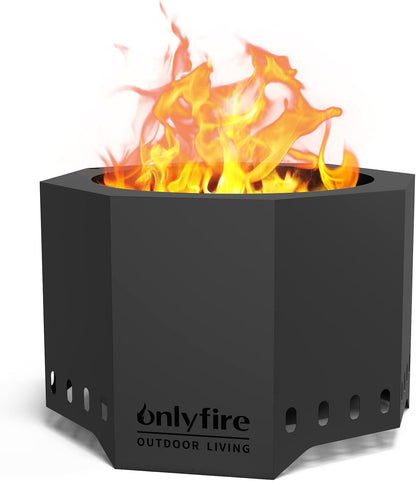 24" Modern Smokeless Fire Pit, Large Wood Burning Firepit, FP013 Portable Outdoor Fireplace for Patio Backyard Gathering Bonfire Party Camping Tailgating Lakeside Villa Beachside