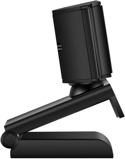 HyperionFlo Essentials HD 1080p Webcam with Built-In Microphone, 360° Rotation & Tilt, USB Plug-and-Play Camera, Black and Orange