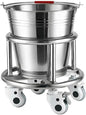 Stainless Steel Kick Bucket with Rolling Stand - Large 18 Quart Capacity, Removable Bason, Quiet Casters, Durable Frame - Ideal for Medical, Surgical, and Cleaning Use