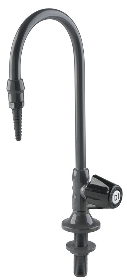PVC Gooseneck (LG-DD-R1) Deionized Water Lab Faucet, Deck Mount, Metering Control Valve, Handle on Right