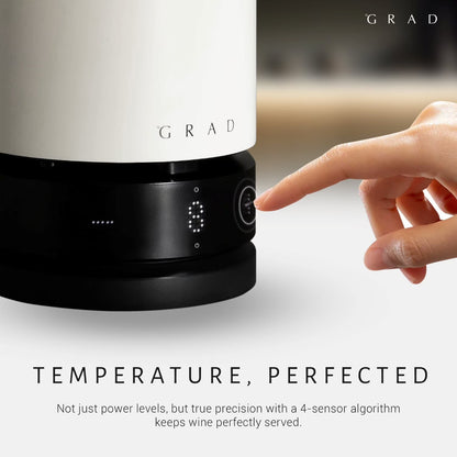 GRAD No.1 Rechargeable Wine Cooler, Portable Temperature-Controlled Wine Chiller with Active Cooling, 41°F–68°F, Up to 15-Hour Battery, Scandinavian Design