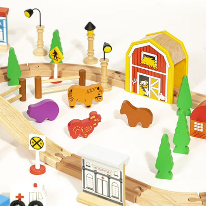 Maxim Enterprise Wooden Train Set, 100 pc.