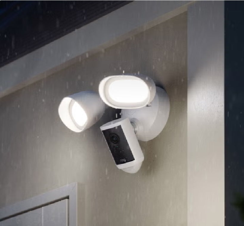 Ring Wired Doorbell Pro and Floodlight Cam Pro Bundle | Retinal 4K Video, 10x Enhanced Zoom & 3D Motion Detection