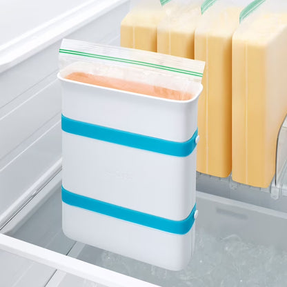 YouCopia FreezeUp Freezer Food Block Maker, 3-Piece Set with Two 2-Cup & One 6-Cup Molds, Space-Saving Food Storage Organizer for Quart & Gallon Bags