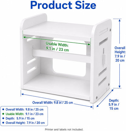 HyperionFlo Essentials 3-in-1 Thermal Label Holder Stand for 4 x 6 Labels, Roll & Fan-Fold Label Organizer, White PVC